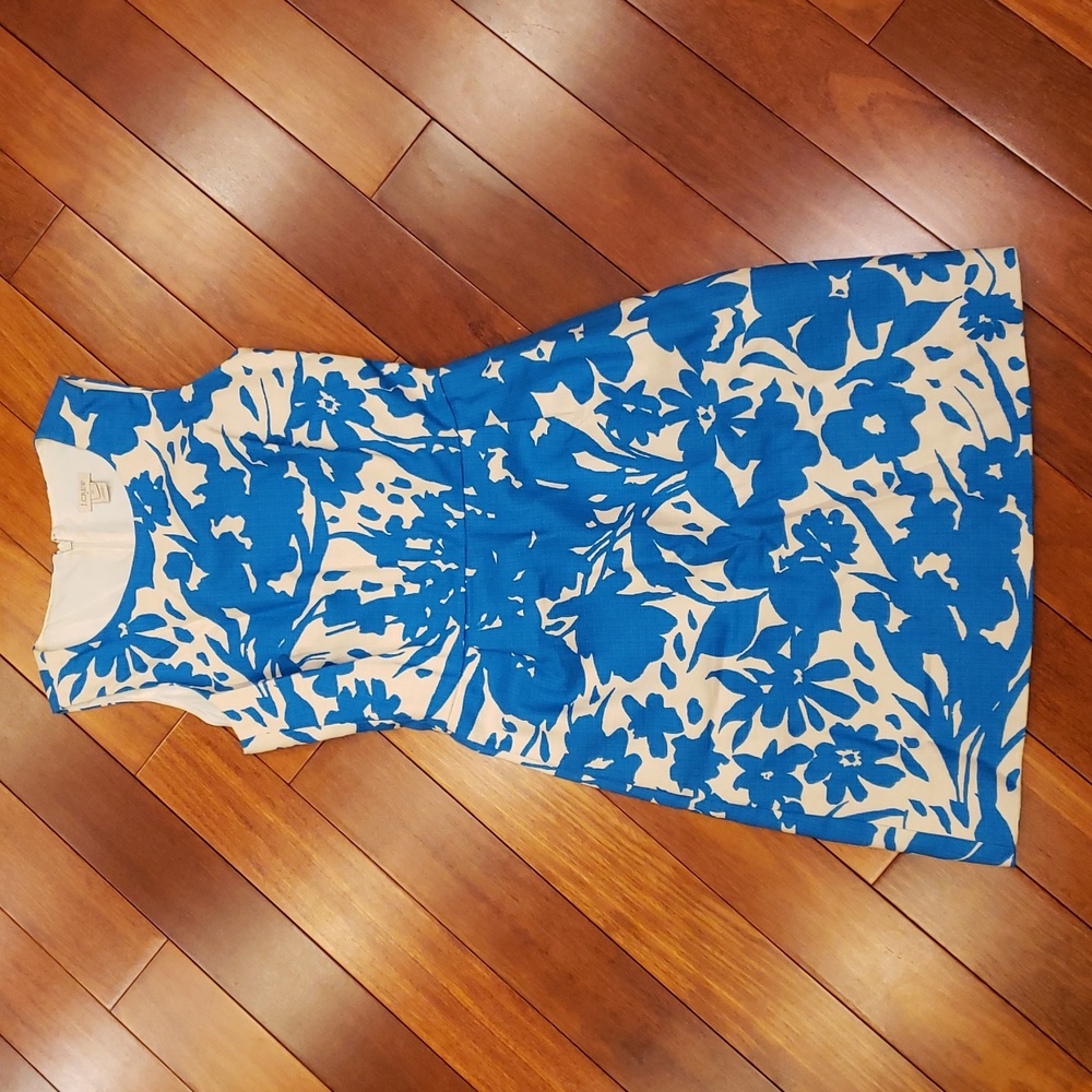 J. Crew Women's 00 Floral A line dress with pockets. Greenish blue